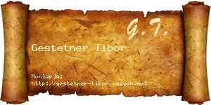 Gestetner Tibor névjegykártya